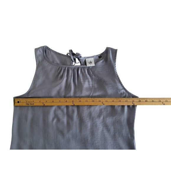 CAbi Mist Sleeveless Blouse Women's Small Shimmery Gray Blue Career Business - Picture 8 of 14
